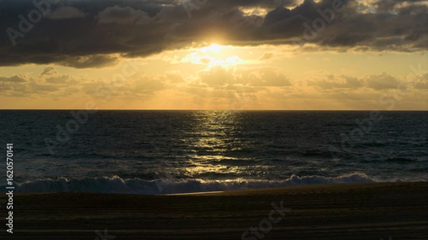 Obraz Soleil orange et mer