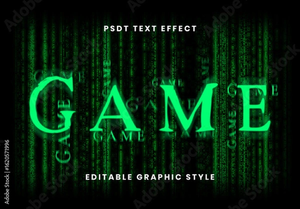 Obraz Green Glitchy Matrix Game Font Digital Sci Fi Text Effect