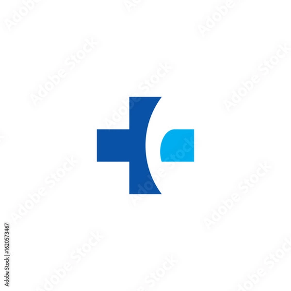 Fototapeta Slashed Medical Cross logo or icon design