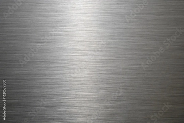 Fototapeta Shiny brushed metal texture background with a horizontal line pattern and a polished surface for industrial and decorative design element