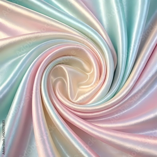 Obraz Swirling pastel fabric with iridescent sheen