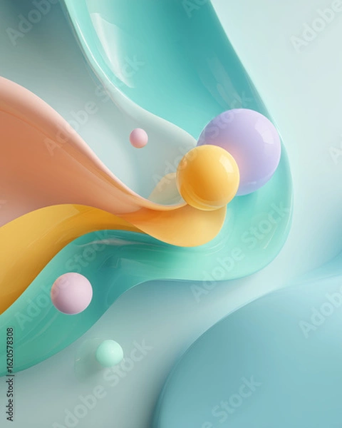 Obraz Abstract pastel background with smooth waves