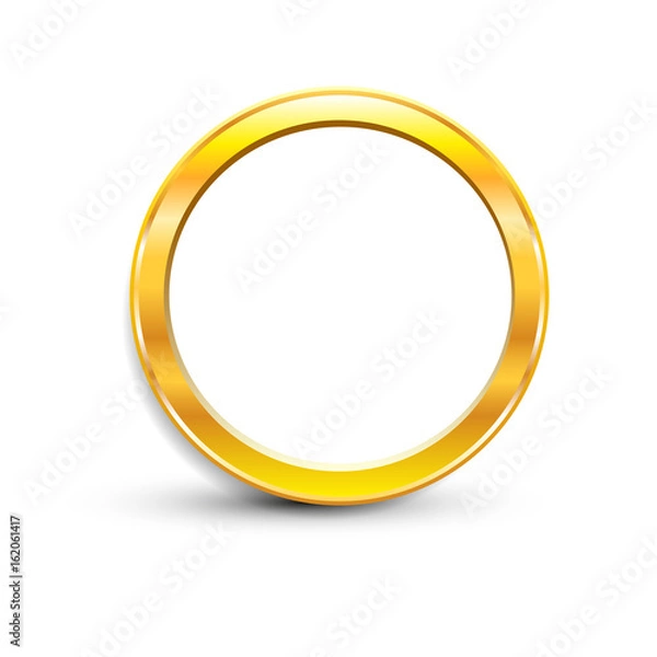 Obraz gold ring on white background, isolated object