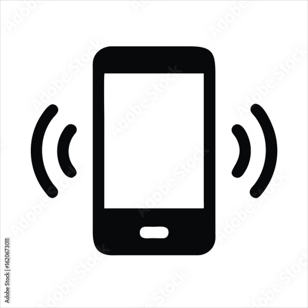 Obraz Smartphone Mobile Phone Vibrating or Ringing Flat Vector Icon on White Background