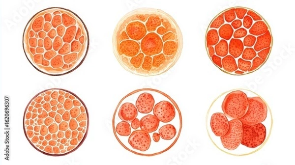 Obraz Colorful Abstract Patterns Inspired by Orange Bubbles and Shapes