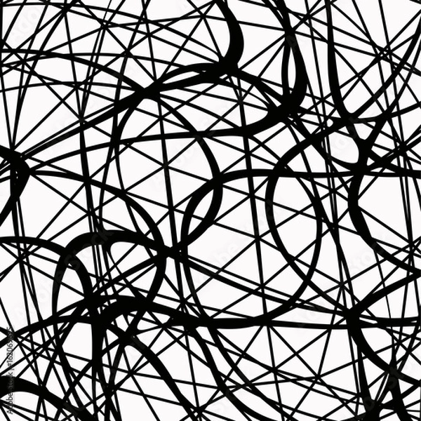 Obraz Abstract linear background. Monochrome geometric illustration.