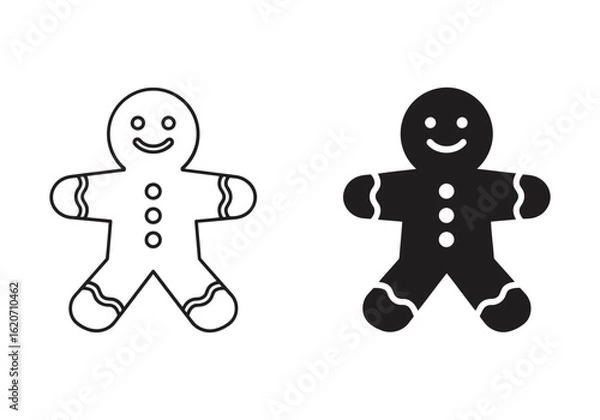 Fototapeta Vector art of gingerbread man cookie icon isolated on white background