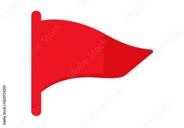 Fototapeta Red flag. Warning symbol. Red flag emoji. Red flags in relationships. Vector illustration.

