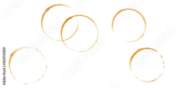 Obraz coffee cup stain rings on white background, isolated PNG