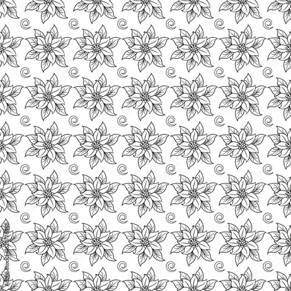 Fototapeta Seamless flowers pattern perfect for textile design, fabric, wrapping paper and background