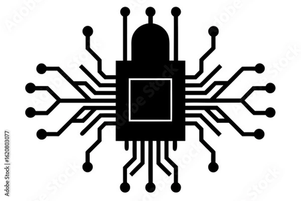 Obraz Bug-Shaped Computer Processor Chip Circuit Icon
