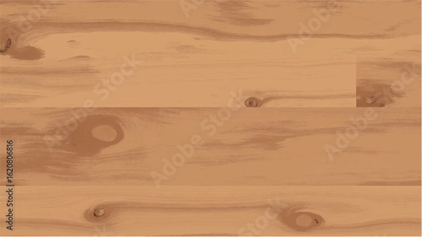 Fototapeta Seamless Brown Wooden Texture with Natural Grain Patterns and Knots. Wooden Background. Vector Illustration.