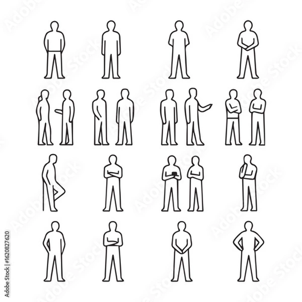 Obraz 
Silhouetted CAD People Grid Pack.