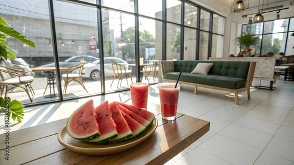 Obraz watermelon in a restaurant