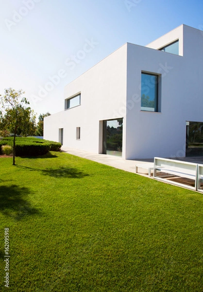 Obraz view of a modern house with pool