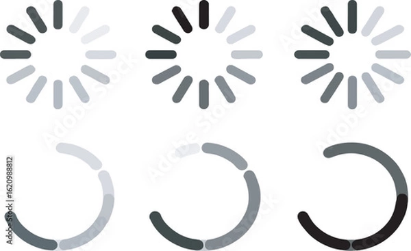Fototapeta Loading spinner progress indicator waiting buffering circle process