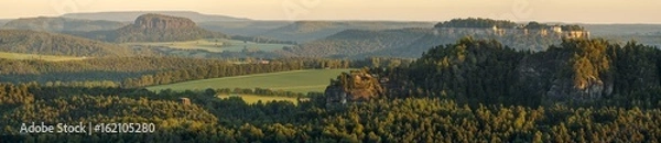 Obraz Panorama of the mountains in Saxony switzerland, view of the bastei