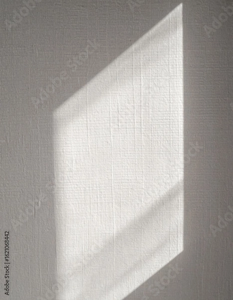 Fototapeta White Light Shadow on Textured Grey Wall Abstract Geometric Pattern and Design