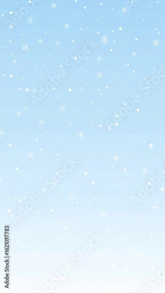 Obraz Delicate Light Blue Winter Snowflakes Background Pattern for Graphic Design