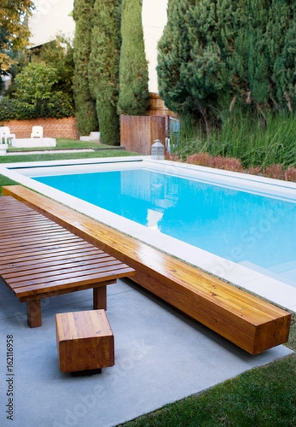Obraz Modern house with pool in exterior