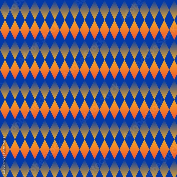 Obraz Abstract Diamond Pattern in Orange and Blue