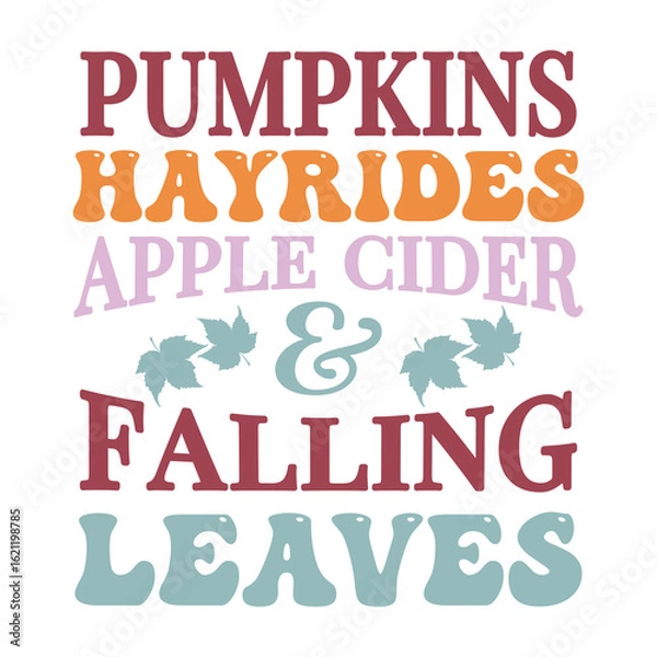 Obraz pumpkins hayrides apple cider and falling leaves