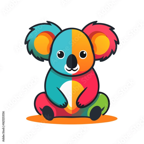 Obraz Colorful Koala Isolated on a Transparent Background 