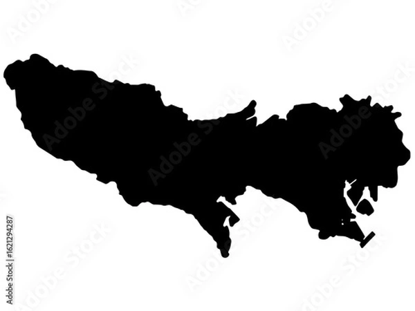 Obraz 少しゆるい東京都のシルエット 関東 東日本 首都