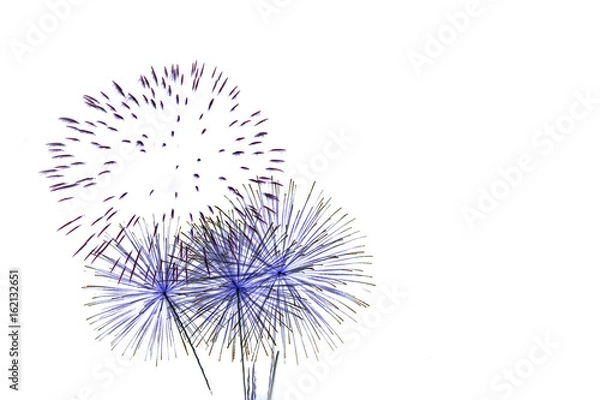 Fototapeta set of fireworks isolated on white backdrop