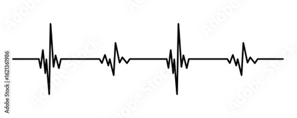 Obraz Heart beat line vector icon. Heartbeat medical sign, ecg or ekg symbol, electrocardiogram test