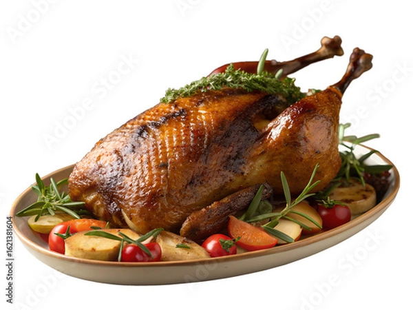 Fototapeta roasted duck with vegetables