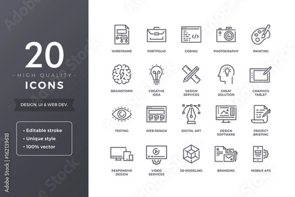 Fototapeta Projekt linii ikon