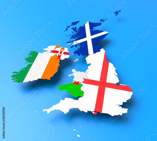 Obraz 3D British Isles map