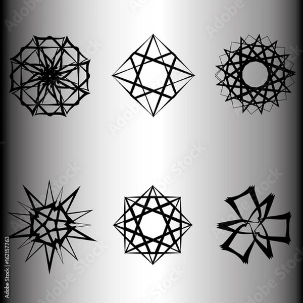 Fototapeta Beautiful geometric pattern astrology set