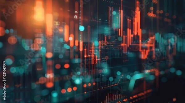 Fototapeta Abstract digital display