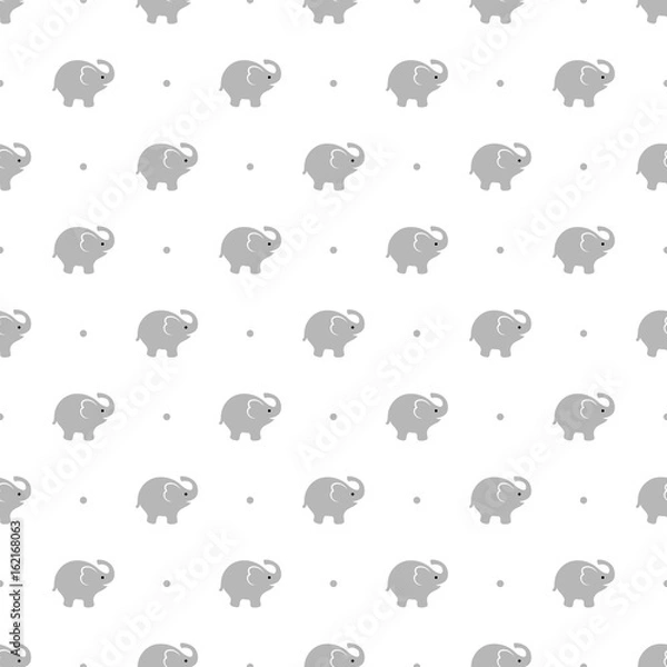 Fototapeta Cute Elephant Seamless Pattern Vector