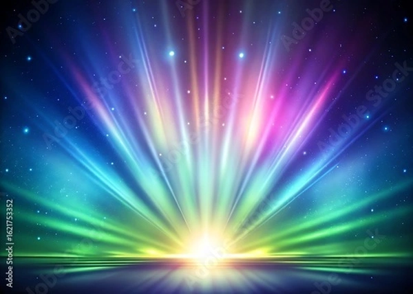 Obraz Vibrant aurora borealis lights exploding from horizon in cosmic display