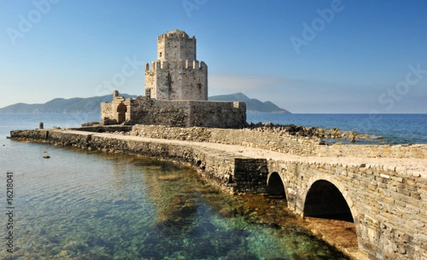 Fototapeta Watchtower of the medieval castle of Methoni, southern Greec