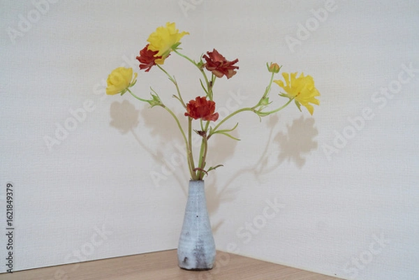 Fototapeta 黄色と赤の花