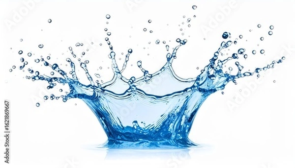 Fototapeta A dynamic capture of water erupting upwards, forming a crown-like splash.