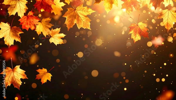 Fototapeta 枯れ葉が舞う様子