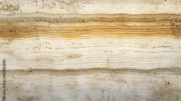 Fototapeta Detailed sedimentary layers showcasing natural geological formations in a soil profile close to the surface.