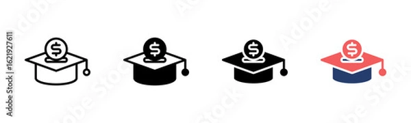 Fototapeta College Savings icon sheet multiple style collection