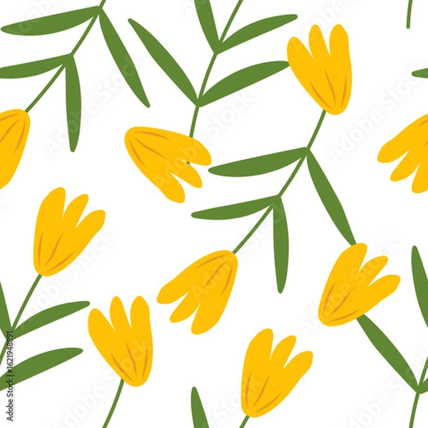 Obraz Floral Seamless Pattern On white Background