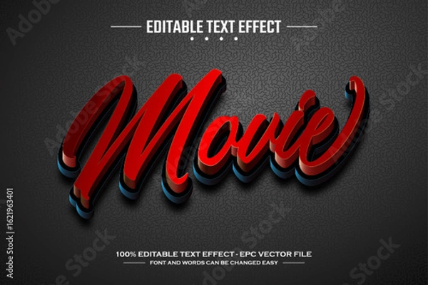 Obraz Movie 3D editable text effect template