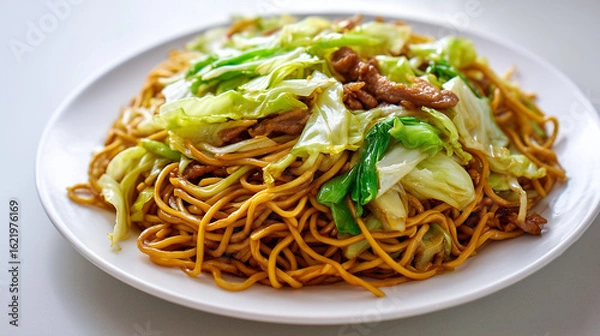 Fototapeta できたて熱々の具だくさん焼きそば