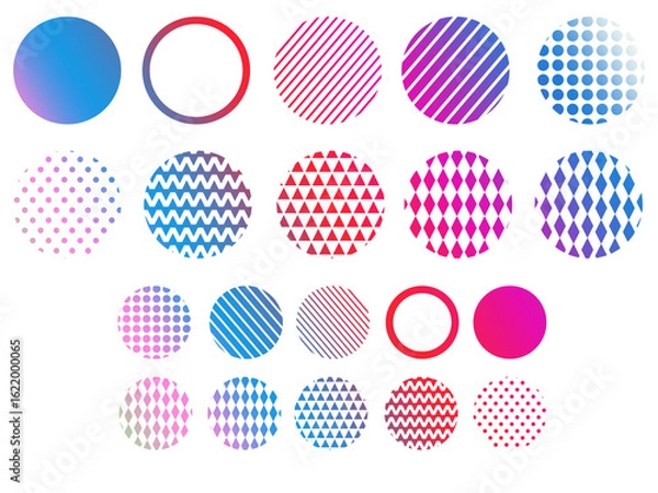 Fototapeta カラフルで元気な幾何学パーツセット