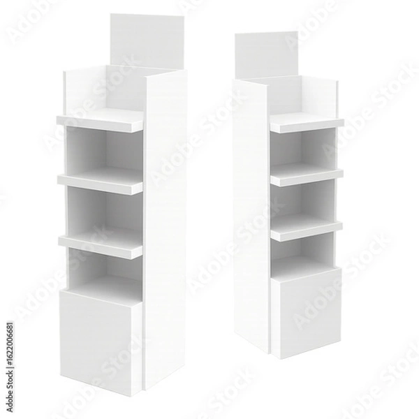 Obraz white shelves isolated on white