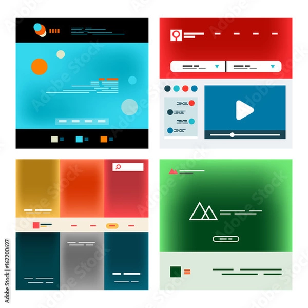 Fototapeta Vector web site page design development concept