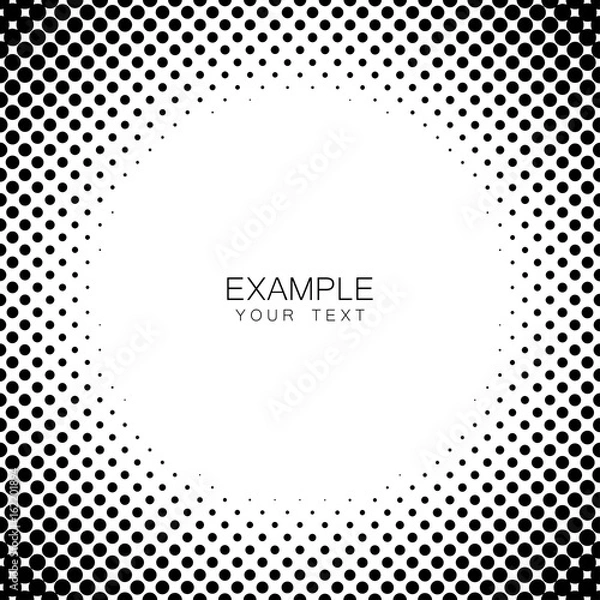 Obraz Monochrome circle frame halftone abstract background